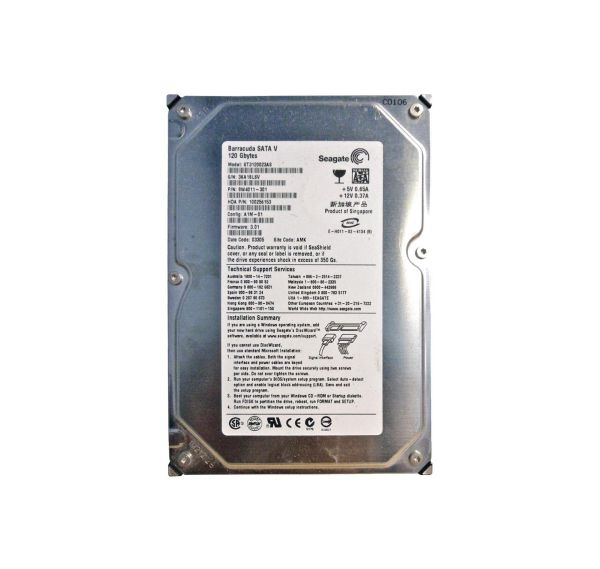 ST3120023AS Seagate BarraCuda 120GB 7200RPM SATA 8MB Cache 3.5-inch Hard Drive