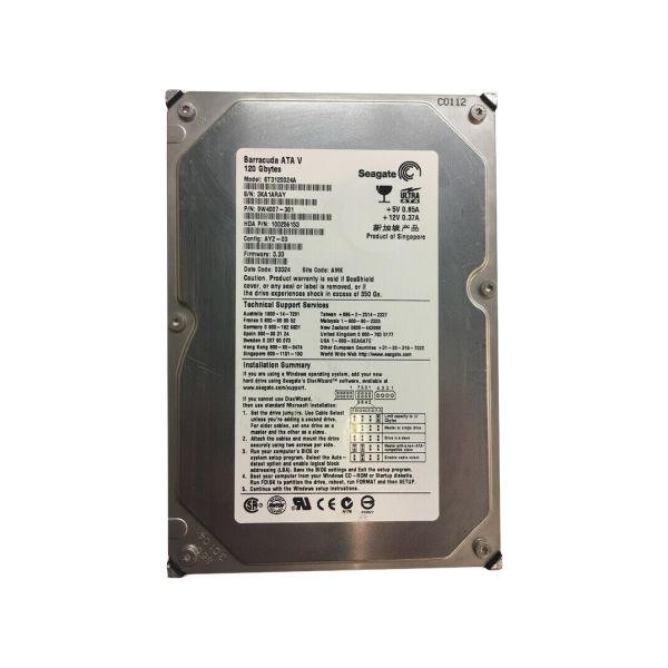 ST3120024A Seagate BarraCuda 120GB 7200RPM ATA-100 8MB Cache 3.5-inch Hard Drive