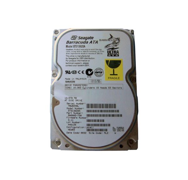 ST313620A Seagate BarraCuda 13.67GB ATA-66 7200RPM 512KB Cache 3.5-inch Hard Drive
