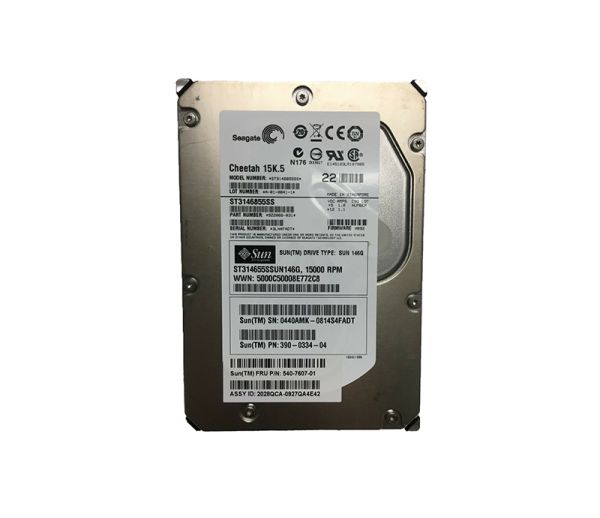 ST314655SSUN146G Sun 146GB 15000RPM SAS 3GB/s Hot-Pluggable 8MB Cache 3.5-inch Hard Drive