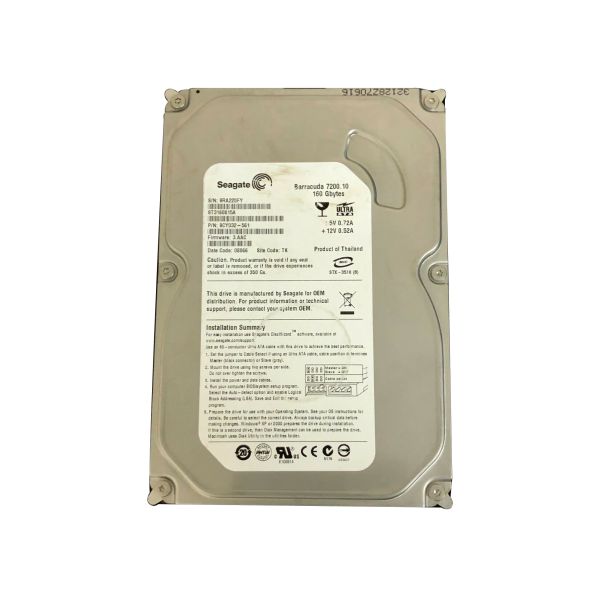 ST3160815A Seagate BarraCuda 7200.1 160GB 7200RPM ATA-100 8MB Cache 3.5-inch Hard Drive