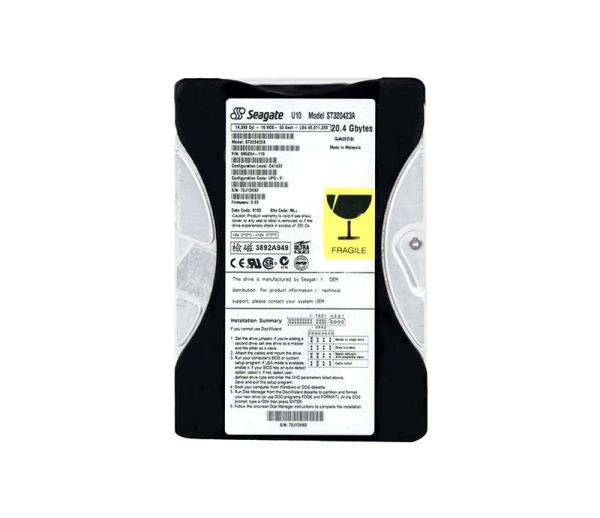 ST320423A Seagate U10 20GB 5400RPM ATA-66 512KB Cache 3.5-inch Hard Drive