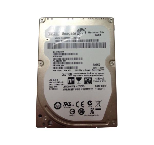 ST320LT007 Seagate Momentus THIN 320GB 7200RPM SATA 3Gb/s 16MB Cache 2.5-inch Laptop Hard Drive