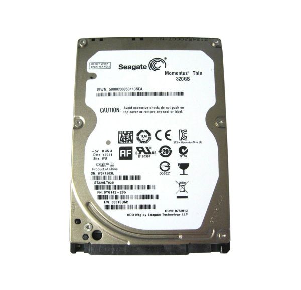 ST320LT020 Seagate Momentus Thin 320GB 5400RPM SATA 3Gb/s 16MB Cache 2.5-inch Hard Drive