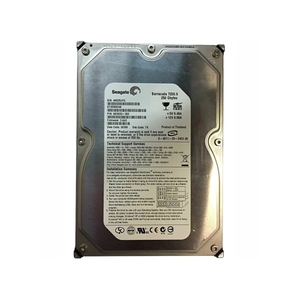 ST3250824A Seagate BarraCuda 7200.9 250GB 7200RPM ATA-100 8MB Cache 3.5-inch Hard Drive