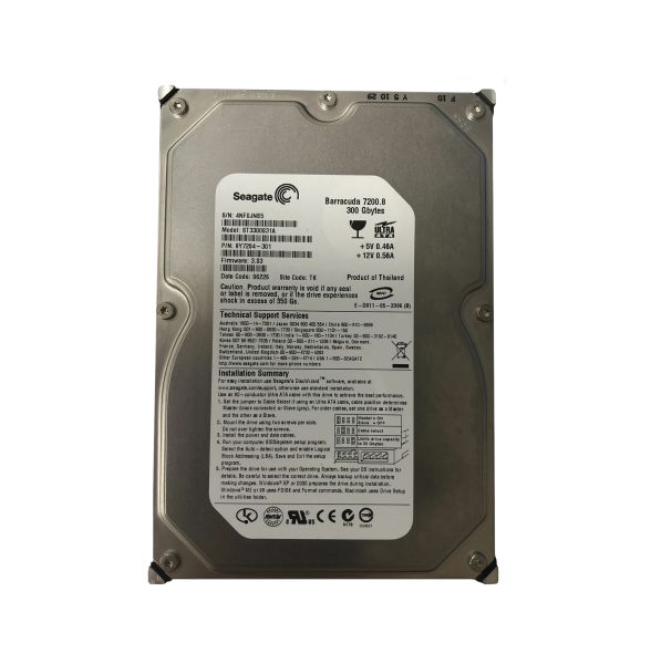 ST3300831A Seagate BarraCuda 300GB 7200RPM ATA-100 8MB Cache 3.5-inch Hard Drive