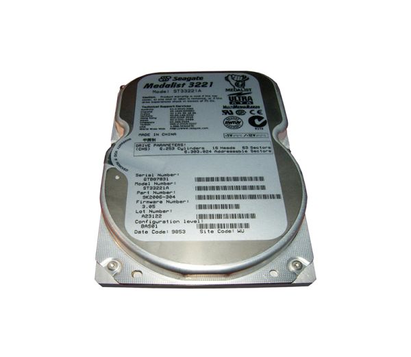 ST33221A Seagate Medalist 3221 3.2GB 5400RPM ATA-33 128KB Cache 3.5-inch Hard Drive
