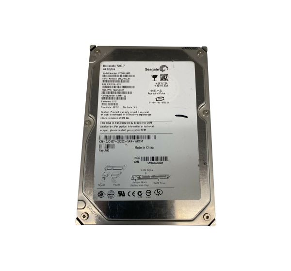ST340014AS Seagate BarraCuda 7200.7 40GB 7200RPM SATA 1.5Gb/s 2MB Cache 3.5-inch Hard Drive