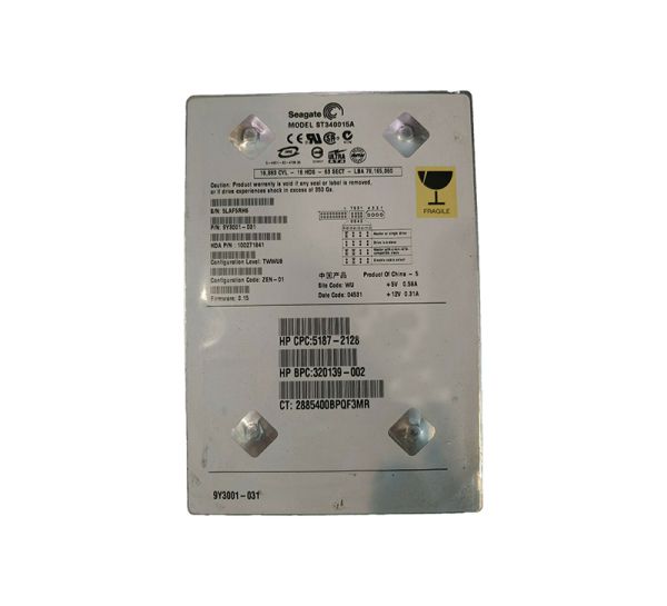 ST340015A Seagate BarraCuda 5400.1 40GB 5400RPM ATA-100 2MB Cache 3.5-inch Hard Drive