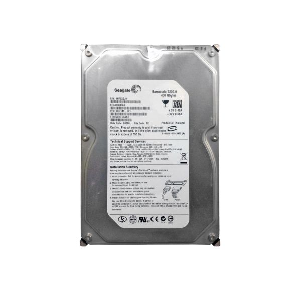 ST3400633AS Seagate BarraCuda 400GB 7200RPM SATA 3Gb/s 16MB Cache 3.5-inch Hard Drive