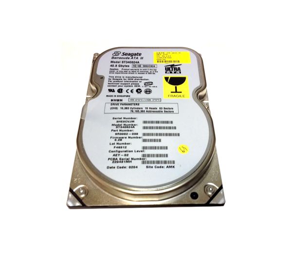 ST340824A Seagate BarraCuda 40GB 7200RPM ATA-100 2MB Cache 3.5-inch Hard Drive