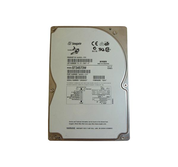 ST34573W Seagate BarraCuda 9LP 4.5GB 7200RPM Wide Ultra SCSI 68-Pin 512KB Cache 3.5-inch Hard Drive
