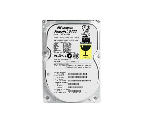 ST36422A Seagate Medalist 6422 6.4GB 5400RPM ATA-33 256KB Cache 3.5-inch Hard Drive