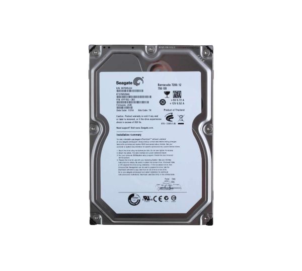 ST3750525AS Seagate BarraCuda 7200.12 750GB 7200RPM SATA 6Gb/s 32MB Cache 3.5-inch Hard Drive
