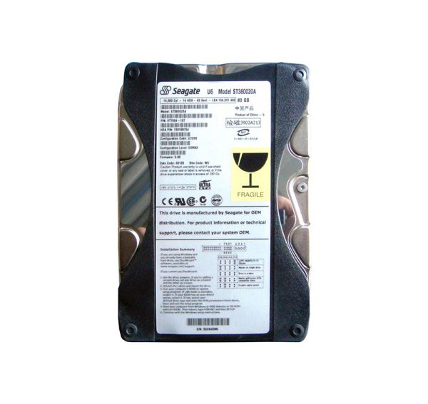 ST380020A Seagate U6 Series 80GB 5400RPM 2MB Cache ATA-100 3.5-inch Hard Drive