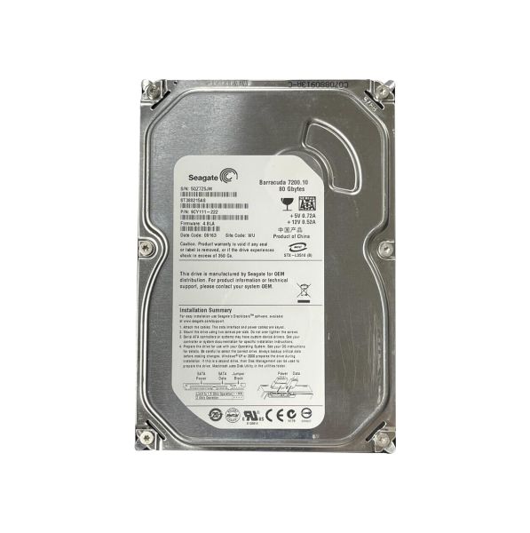 ST380215AS Seagate BarraCuda 7200.1 80GB 7200RPM SATA 3Gb/s 2MB Cache 3.5-inch Hard Drive