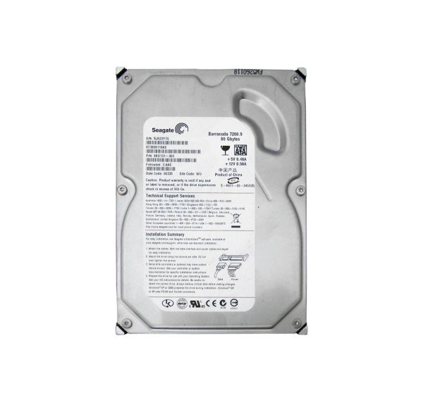 ST3808110AS Seagate BarraCuda 7200.9 80GB 7200RPM SATA 3Gb/s 8MB Cache 3.5-inch Laptop Hard Drive