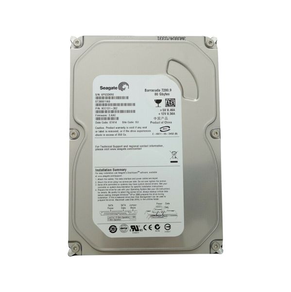 ST380811AS Seagate BarraCuda 80GB 7200RPM SATA 3Gb/s 8MB Cache 3.5-inch Hard Drive