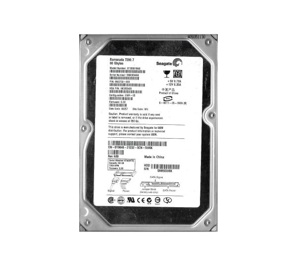 ST380819AS Seagate BarraCuda 7200.7 80GB 7200RPM SATA 3Gb/s 8MB Cache 3.5-inch Hard Drive