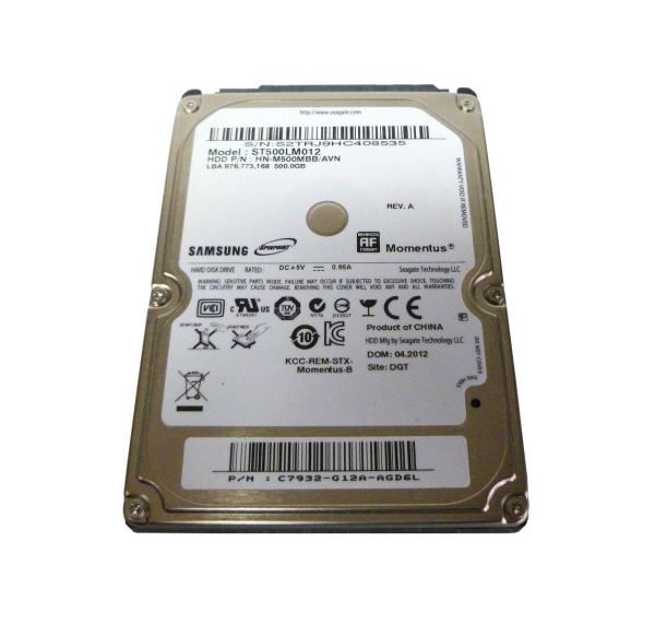 ST500LM012 Seagate Momentus 500GB 5400RPM SATA 3Gb/s 8MB Cache 2.5-inch Hard Drive