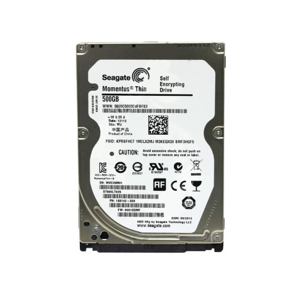 ST500LT025 Seagate Momentus THIN 500GB 5400RPM 2.5-inch 7MM 16MB Cache SATA 3Gb/s SED FIPS 140-2 VALIDATED Laptop Hard Drive