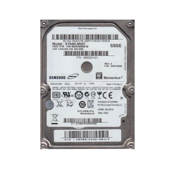 HN-M640MBB Samsung Spinpoint M8 640GB 5400RPM SATA 3Gb/s 8MB Cache 2.5-inch Hard Drive