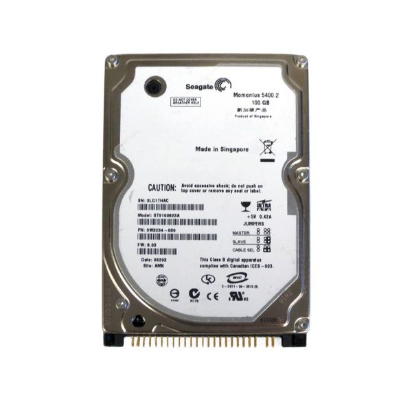 ST9100823A Seagate Momentus 100GB 5400RPM 8MB Cache ATA-100 2.5-inch Hard Drive