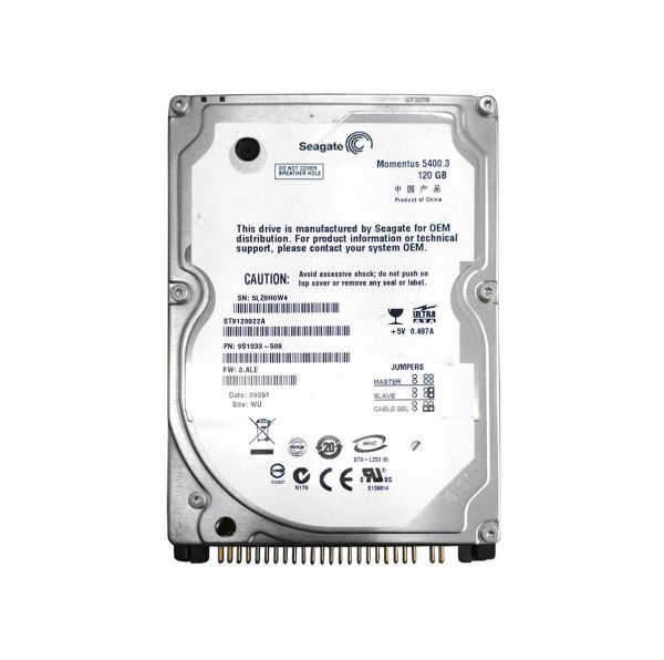 ST9120822A Seagate Momentus 120GB 5400RPM EIDE Laptop 8MB Cache DMA/ATA-100 UL Hard Drive