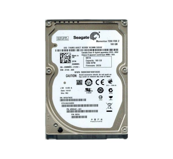 ST9160418ASG Seagate 160GB 7200RPM SATA 2.5-inch Laptop Hard Drive