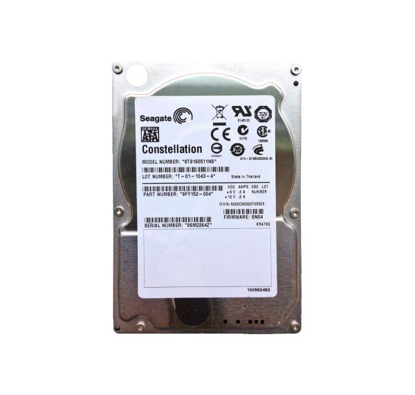 ST9160511NS Seagate Constellation 160GB 7200RPM SATA 3Gb/s 32MB Cache 2.5-inch Hard Drive
