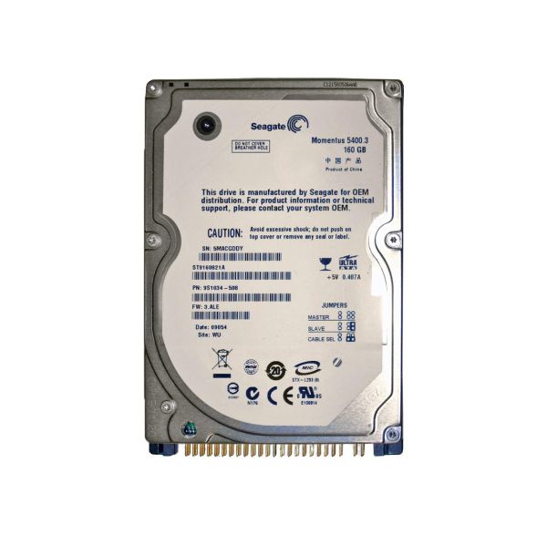 ST9160821A Seagate Momentus 5400.3 160GB 5400RPM IDE/ATA-100 8MB Cache 2.5-inch Hard Drive