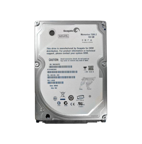 ST9160823AS Seagate Momentus 160GB 7200RPM SATA 3Gb/s 8MB Cache 2.5-inch Hard Drive