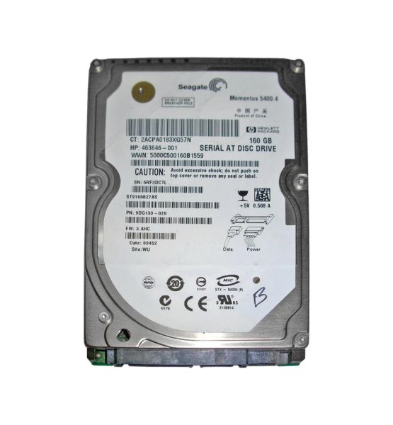 ST9160827AS Seagate Momentus 5400.4 160GB 5400RPM SATA 3Gb/s 8MB Cache 2.5-inch Hard Drive