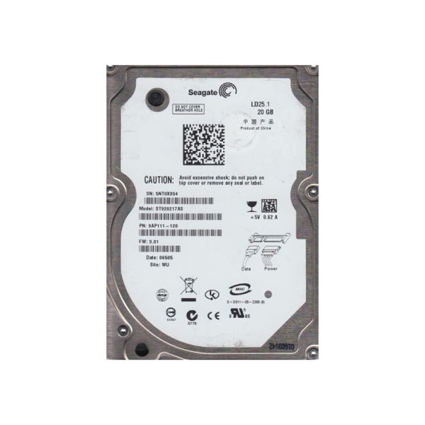 ST920217AS Seagate LD25 20GB 2.5-inch Hard Drive SATA 1.5Gb/s 5400RPM 2MB Cache