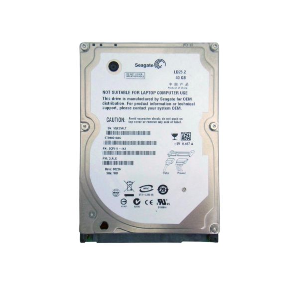 ST940210AS Seagate LD25.2 Series 40GB 5400RPM SATA 1.5Gb/s 2MB Cache 2.5-inch Hard Drive