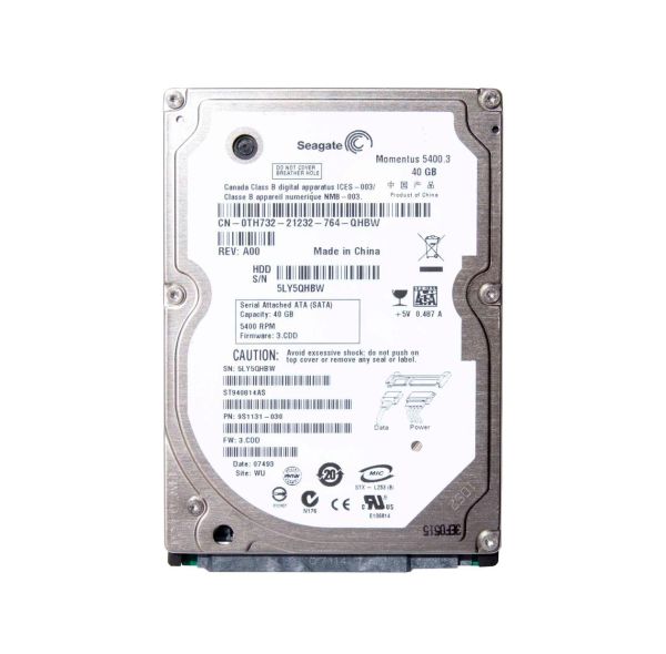 ST940814AS Seagate Momentus 5400.3 40GB 5400RPM SATA 1.5Gb/s 8MB Cache 2.5-inch Hard Drive