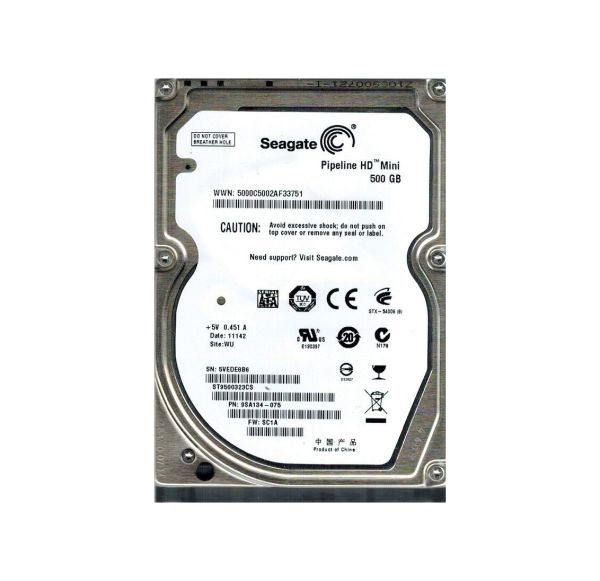 ST9500323CS Seagate Pipeline HD Mini 500GB 5400RPM SATA 3Gb/s 8MB Cache 2.5-inch Hard Drive