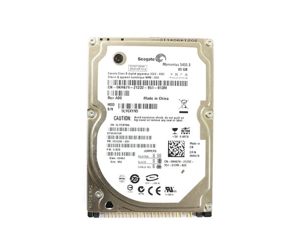 ST980815A Seagate 80GB 5400RPM IDE/ATA-100 2.5-inch Laptop Hard Drive