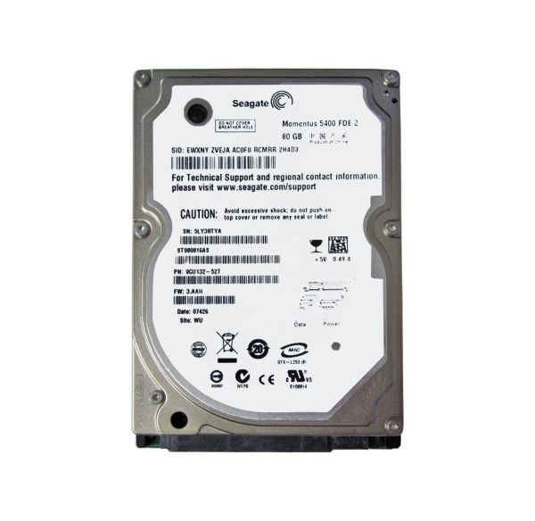 ST980816AS Seagate Momentus 5400 FDE.2 80GB 2.5-inch Hard Drive SATA 1.5Gb/s 5400RPM 8MB Cache