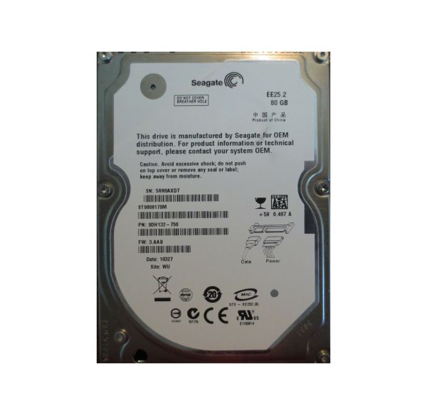 ST980817SM Seagate EE25.2 Series 80GB 5400RPM SATA 3Gb/s 8MB Cache 2.5-inch Hard Drive