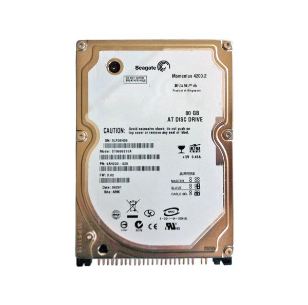 ST9808210A Seagate Momentus 80GB 4200RPM IDE/ATA-100 2.5-inch 8MB Cache Hard Drive