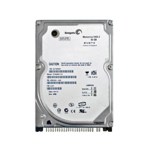 ST9808211A Seagate Momentus 5400.2 80GB 5400RPM ATA-100 8MB Cache 2.5-inch Hard Drive