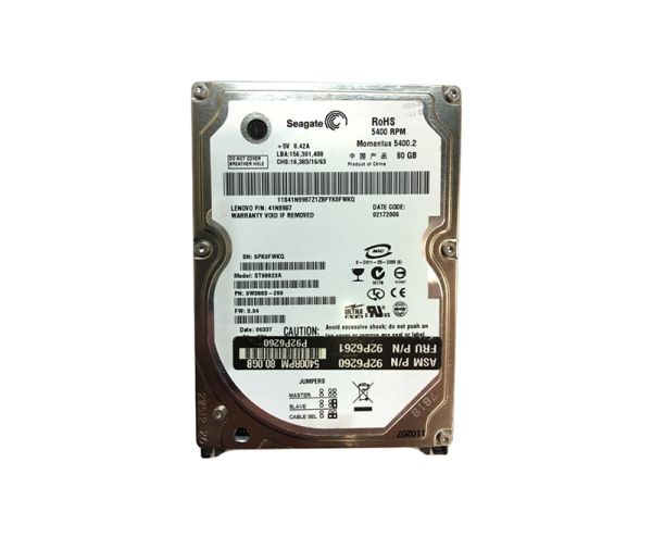 ST98823A Seagate Momentus 5400.2 80GB 5400RPM ATA-100 8MB Cache 2.5-inch Hard Drive