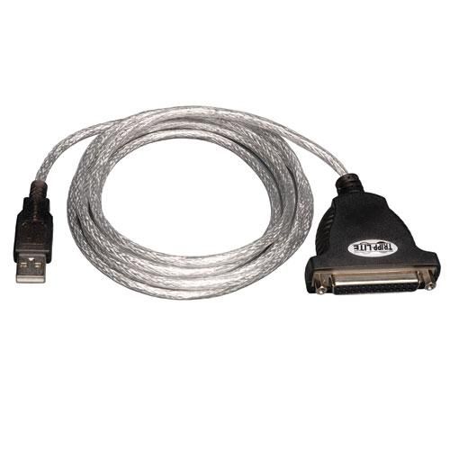 U207-006 Tripp Lite 6ft Hi-Speed USB to IEEE 1284 Parallel Printer Gold Adapter Cable (USB-A to DB25 M/F)
