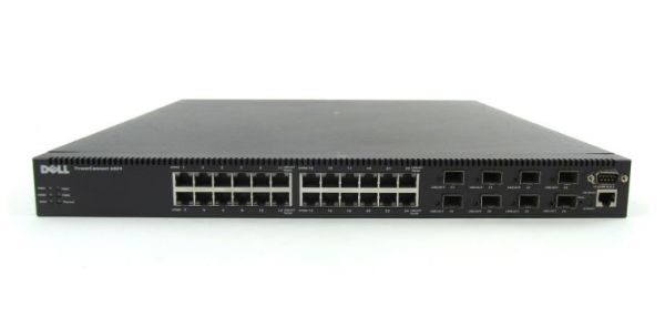 UJ662 Dell PowerConnect 6000 Series 6024 24 x Ports 10/100/1000Base-T + 8 x SFP Ports 1000Base-T Combo Layer 3 Managed 1U Rack-mountable Gigabit Ethernet Network Switch