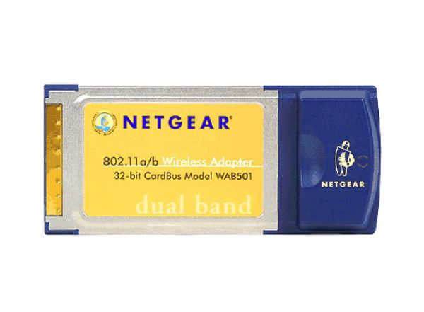 WAB501 Netgear WAB501 32-bit CardBus 108Mbit 802.11a/b 5.8GHz Dual Band Wireless Network Adapter