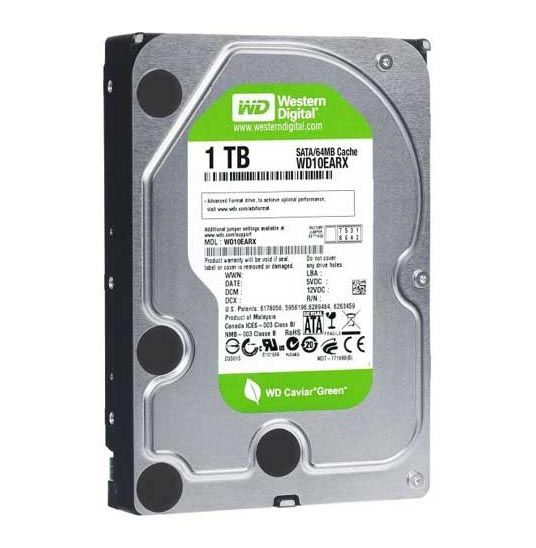 WD10EARX Western Digital Caviar Green 1TB 5400RPM SATA 6Gb/s 64MB Cache 3.5-inch Hard Drive