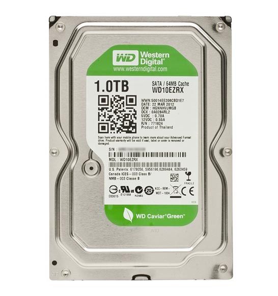WD10EZRX Western Digital Green 1TB 5400RPM SATA 6Gb/s 64MB Cache 3.5-inch Hard Drive