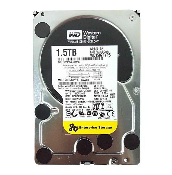 WD1502FYPS Western Digital RE4-GP 1.5TB 5400RPM SATA 3Gb/s 64MB Cache 3.5-inch Enterprise Hard Drive