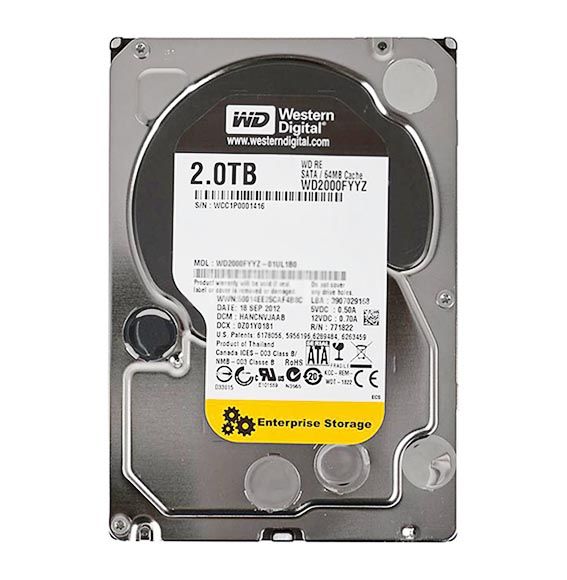 WD2000FYYZ Western Digital Re 2TB 7200RPM SATA 6Gb/s 64MB Cache 3.5-inch Hard Drive